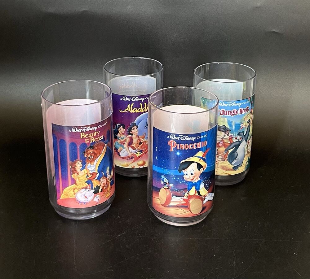 Vintage Disney Burger King Pocahontas Plastic Cups Lot Of 4
